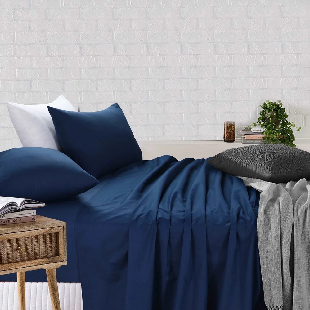 King Single Bed Flat Sheet Fitted Sheet Pillowcases Bedding Set Bed Sheet
