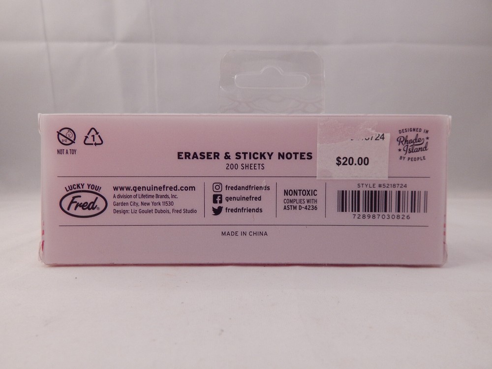 Fred "Fortune Notes" - Novelty Fortune Cookie Eraser and Sticky Notes