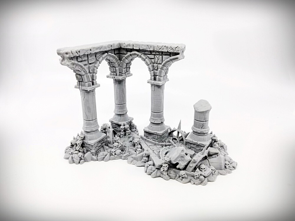 Ruined Columns - Grimdark - Quad Column (Large) - Tabletop Wargaming RPG terrain