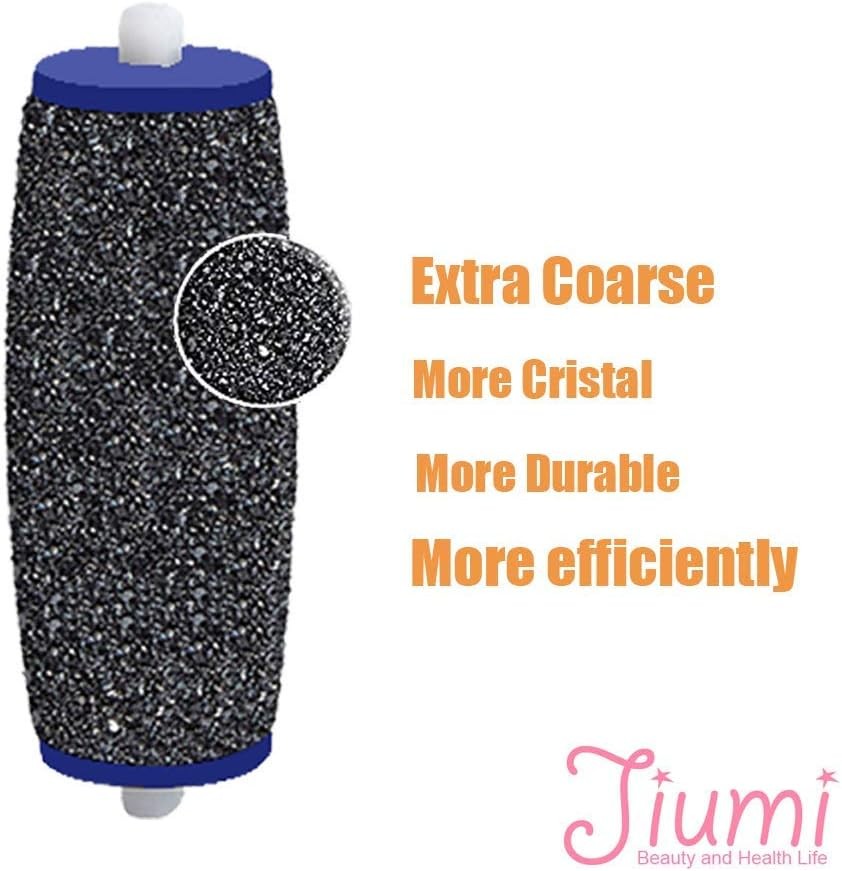 8 Pack Extra Coarse Replacement Rollers for Amope Pedi Black, Blue, White