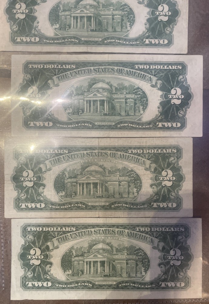 8- 1953 Jefferson $2 Bill Red Seal A-B