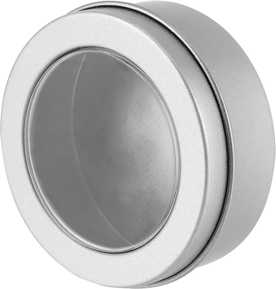 48 Pack 2 OZ Metal Tins Cans, Round Empty Container Cans with Clear Window Top,