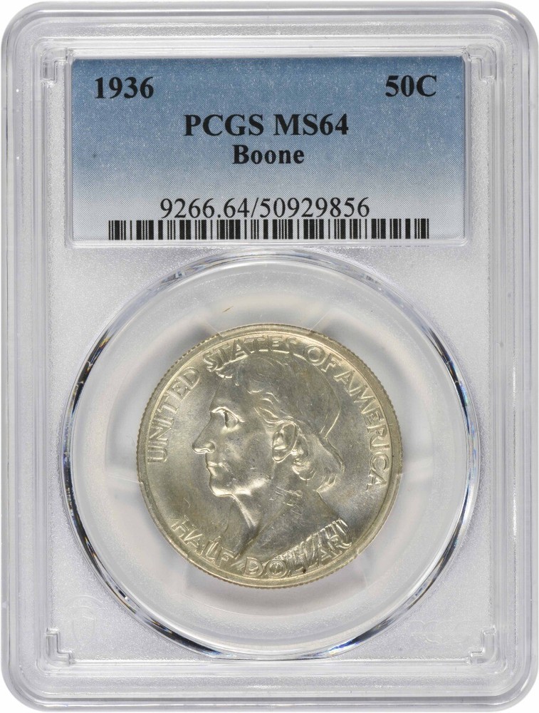 Boone Commemorative Silver Half Dollar 1936 MS64 PCGS