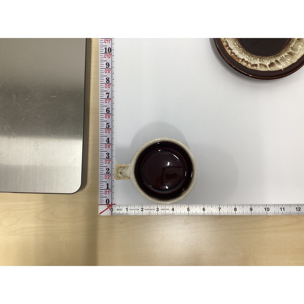 Brown Drip Glaze Stoneware Cup & Saucer Set