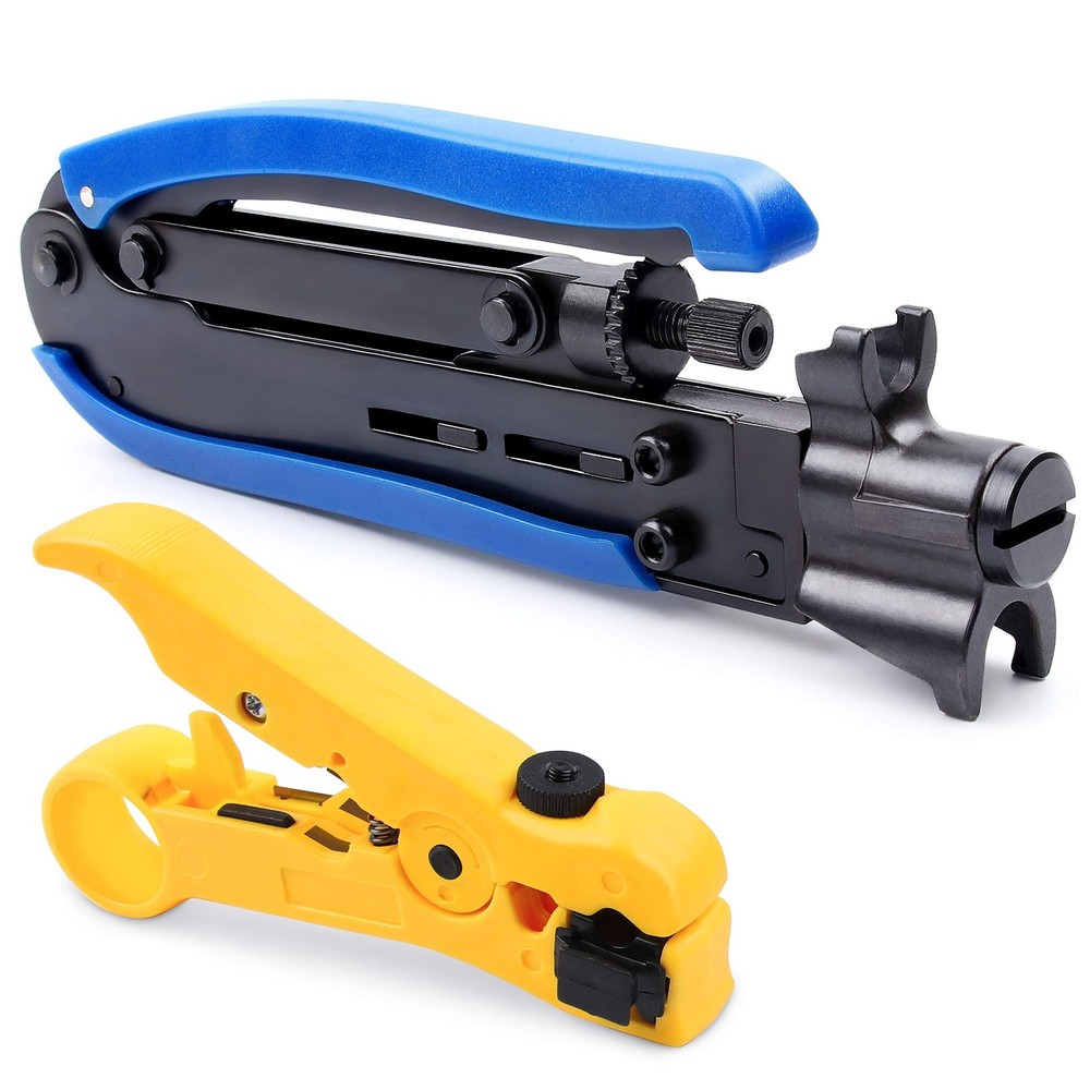 Coax Cable Crimper Kit, Yangoutool Coaxial Compression Tool, Adjustable RG6 R...