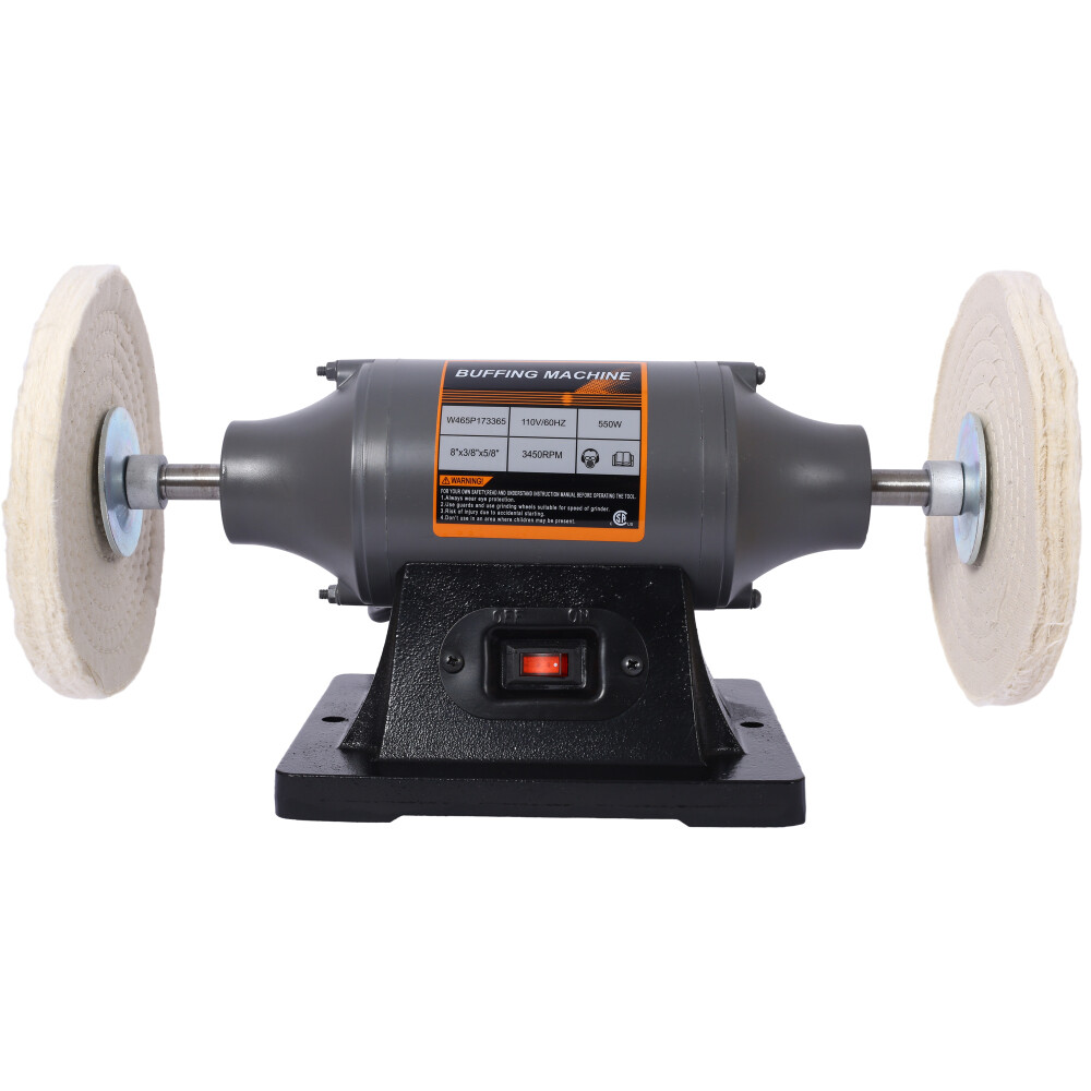 8'' Electric Polisher Benchtop Buffer Grinder Benchtop Buffing Polishing Machine