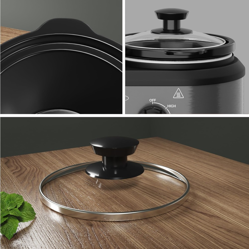 Dual Slow Cooker, Buffet Server & Warmer with 2 Removable Ceramic Pots, 3 Adj...