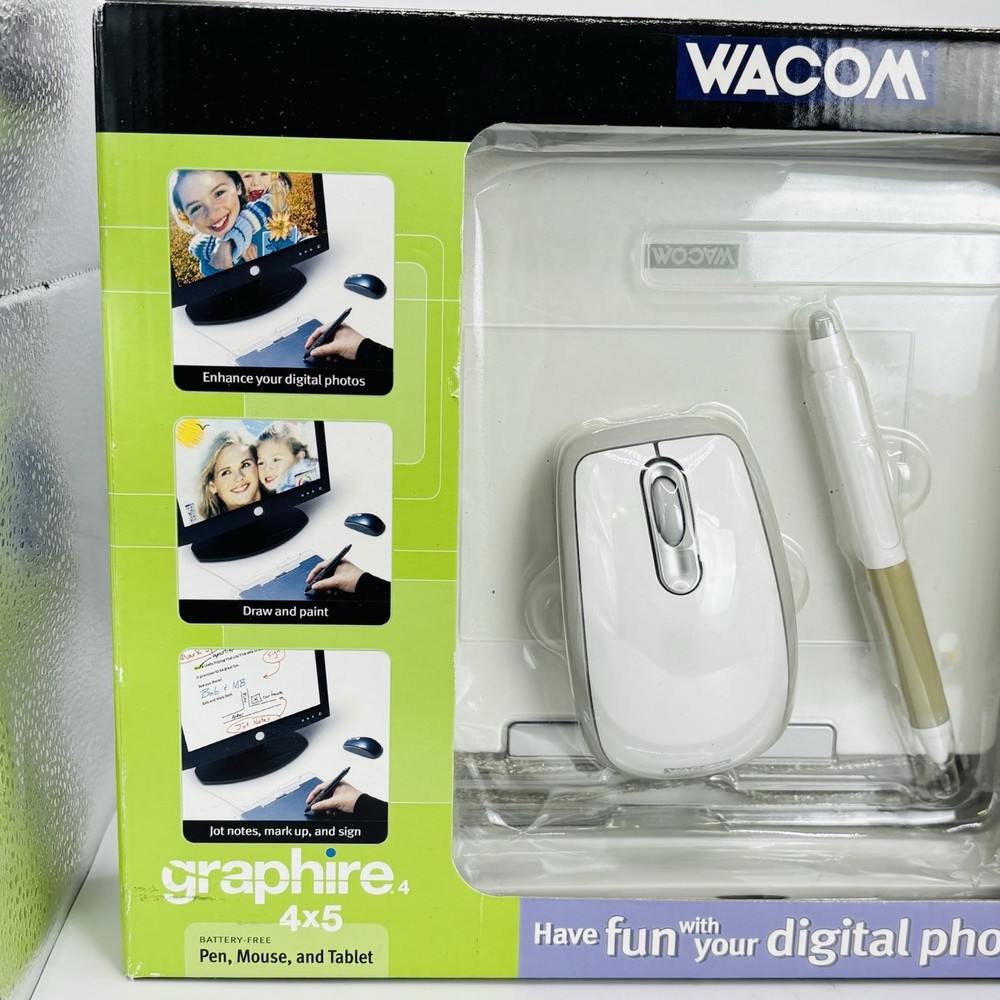 Wacom Graphire 4x5 Graphics Tablet Edit Photos, Draw, Paint, Create Art. New