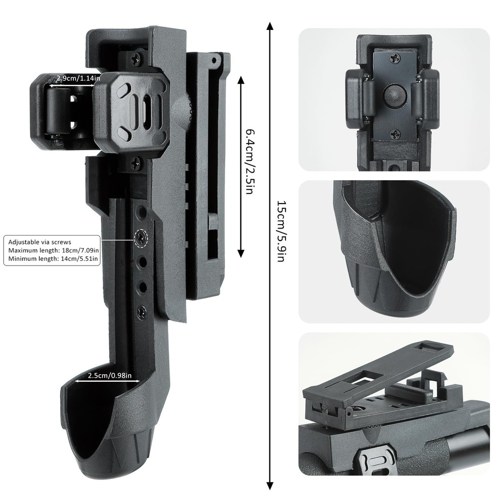 360° Rotating Quick Release Expandable Baton Holder for 21"-26" black