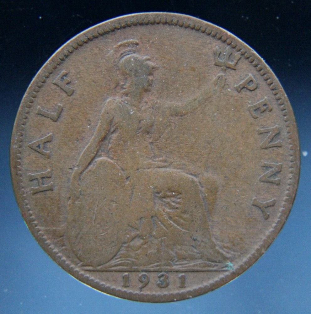 Great Britain, Half Penny, 1931 bronze coin