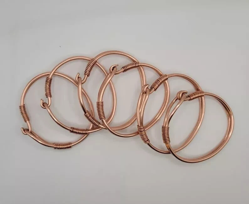 1 Pc Pure Copper Bangle, Unisex Cuff Bracelet, Hammer Healing Bangles Openable