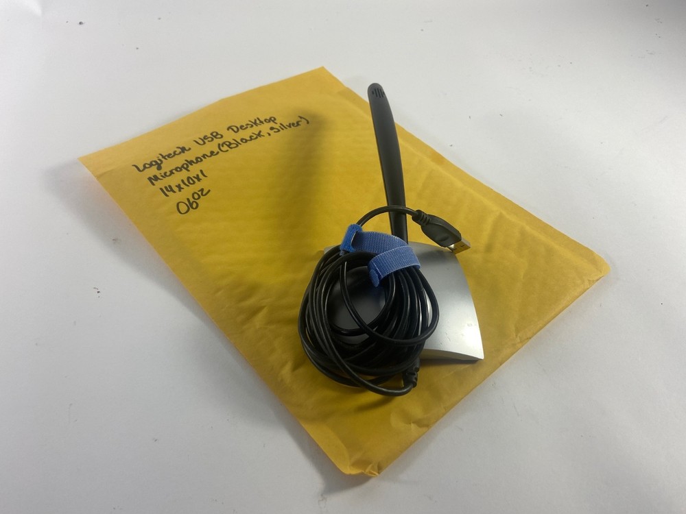 Logitech USB Desktop Microphone Black Silver PC Laptop Recording Mic