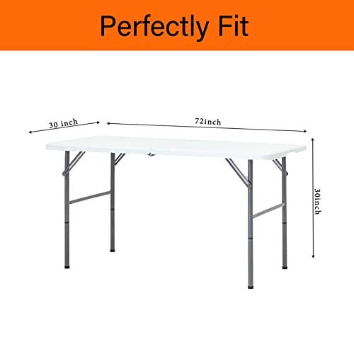 6FT Tablecloth Fitted Table Covers for 6 Foot Rectangle 6ft | 2pack Black
