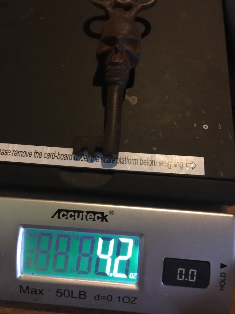 Victorian Skull Key Cast Iron Castle Skeleton Cathedral Home Office Work Decor