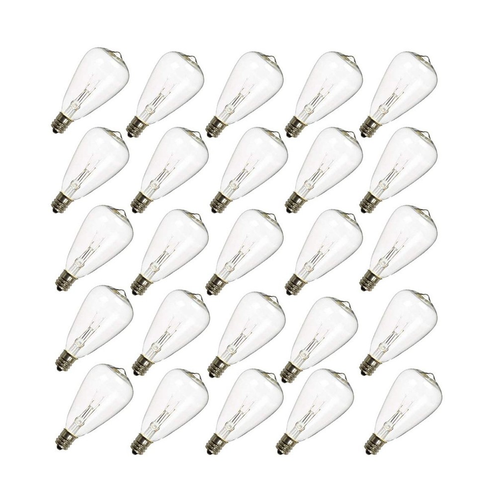 25-Pack ST35 Light Bulbs Replacement Edison Clear Bulbs -5 Watts C7/E12 Screw...