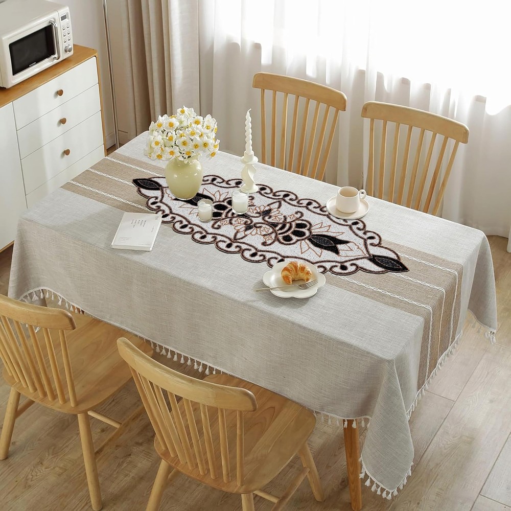 CLEENTABLE 36" Decorative Beaded Table Runner - Handcrafted Floral Design wit...