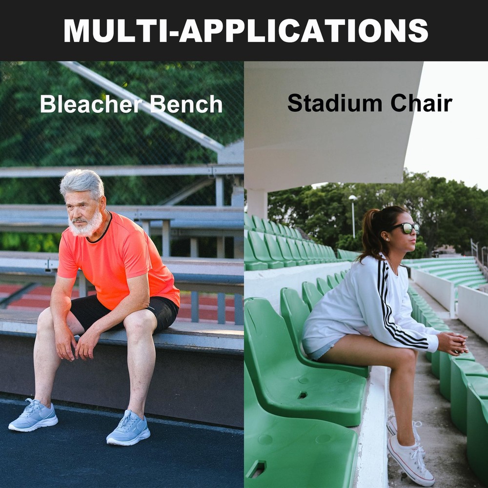 UCOMFEEL Portable Stadium Seat Cushions with Handle, 2 Medium, Black - 2 Pack