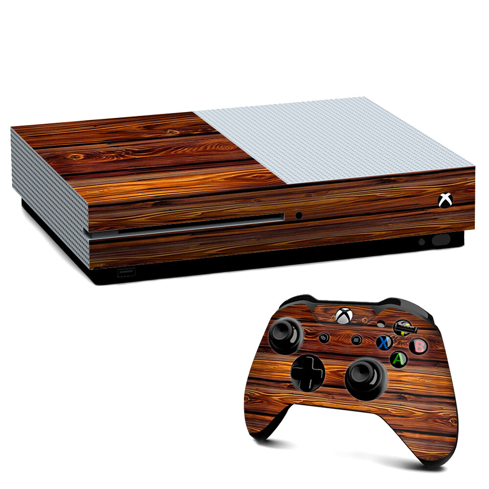 Xbox One S Console Skins Decal Wrap ONLY Red Deep Mahogany Wood Pattern