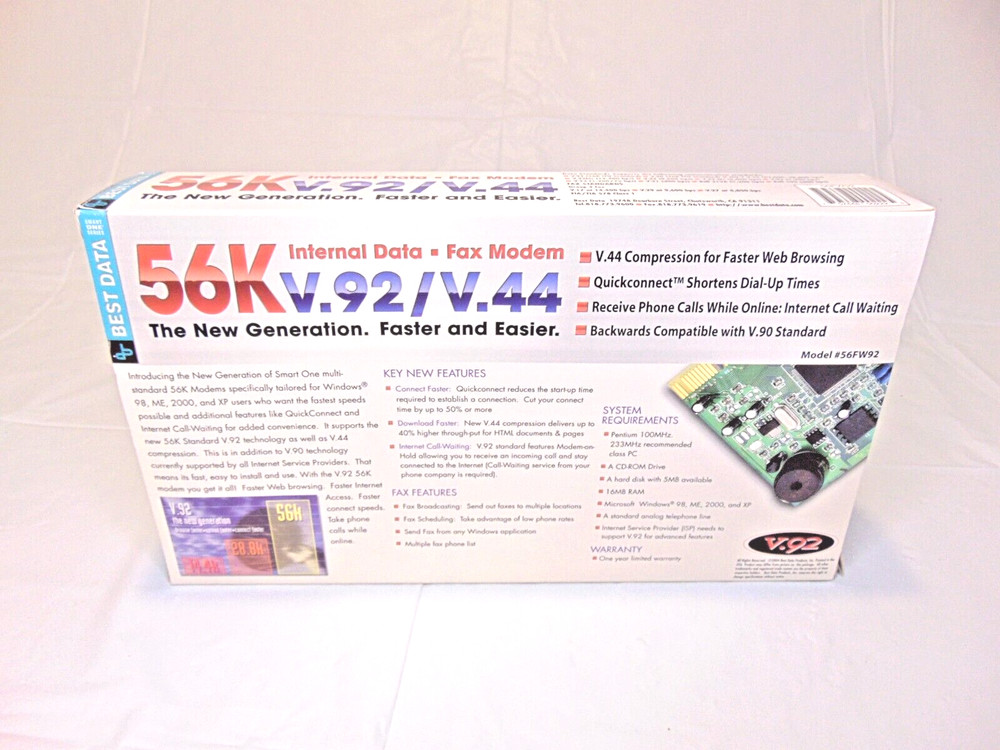 Best Data Smart One (56SF92) 56 Kbps Internal Data Fax Modem