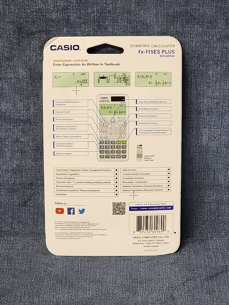 Casio FX-115ESPLS2 2nd Edition Advanced Scientific Calculator NEW mADB