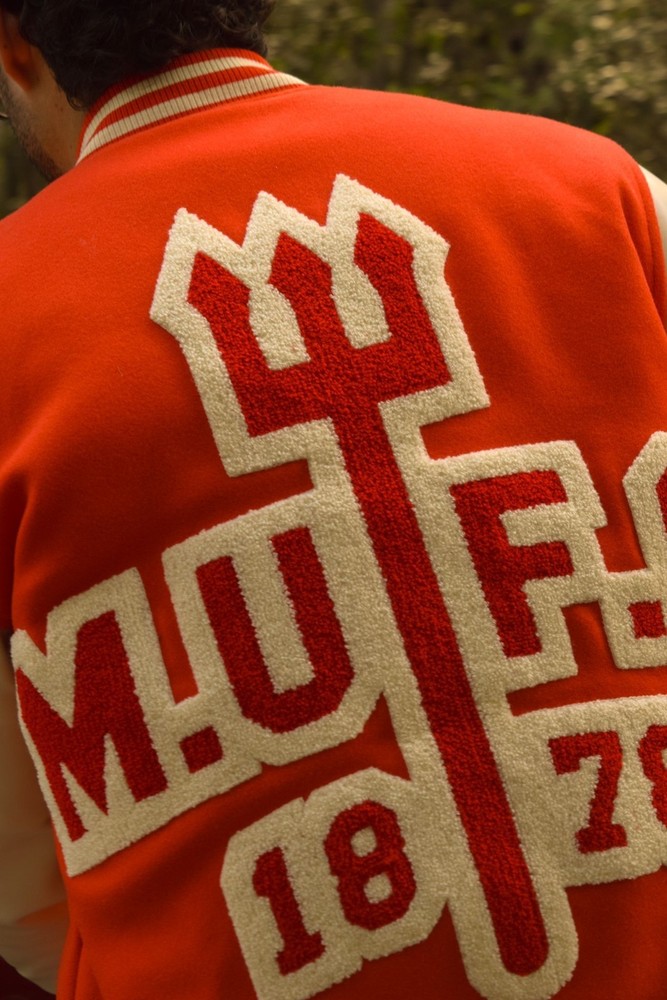CUSTOM RED DEVIL VARSITY JACKET SIZE M - THE LETTERMAN COLLECTION