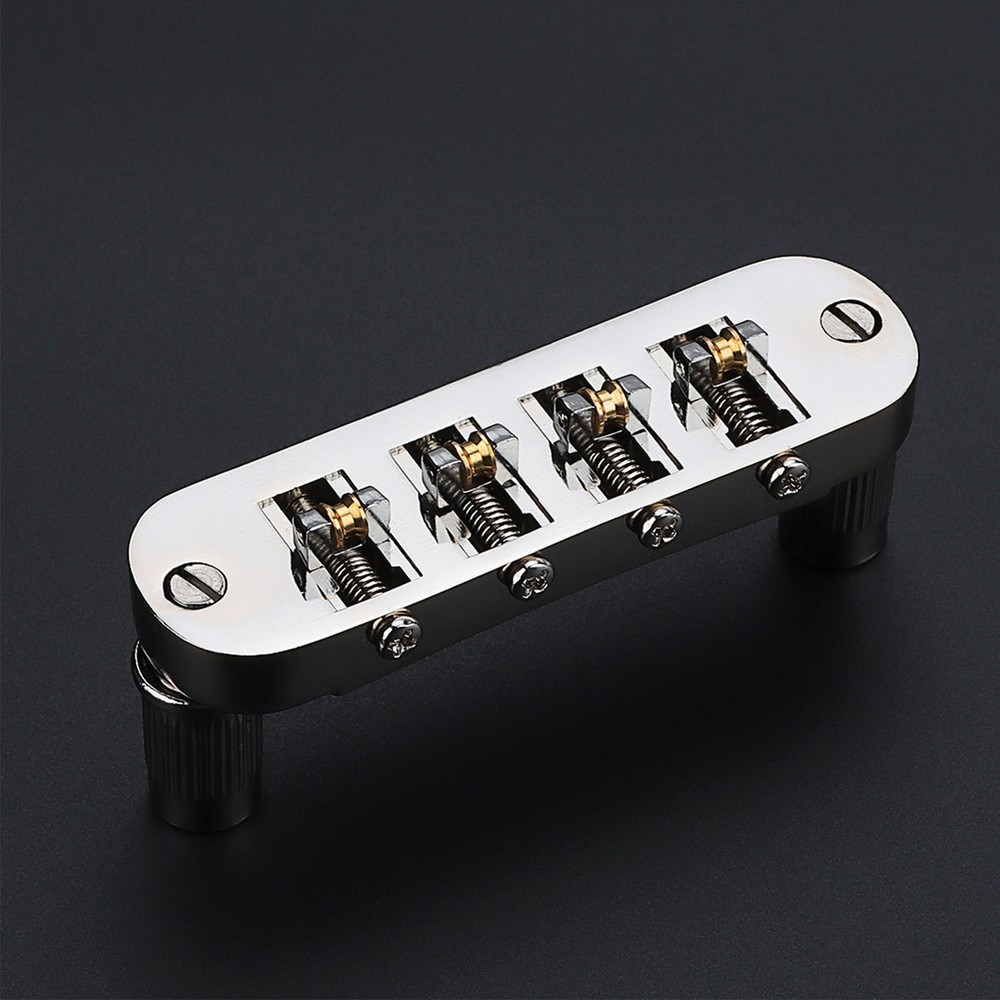 Durable Metal 4 String Bass Guitar Bridge Roller Saddle Design for Stability