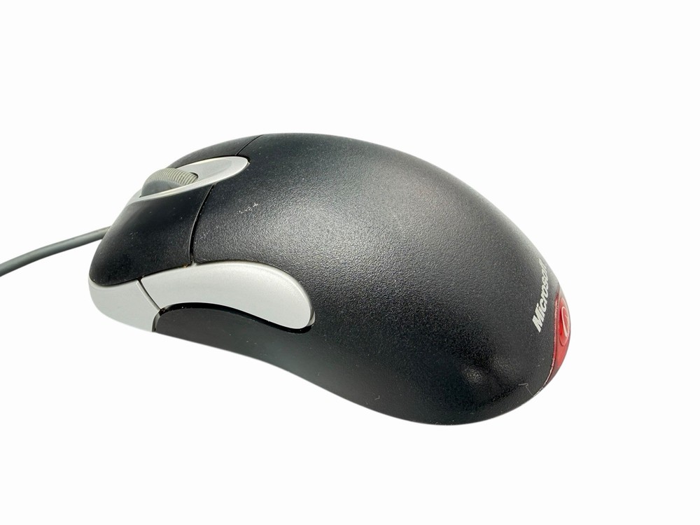 Microsoft Wheel Mouse Optical 1.1A USB and PS/2 Black Grey - Preowned - READ!