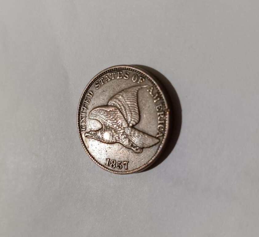 1857 Flying Eagle cent, XF+