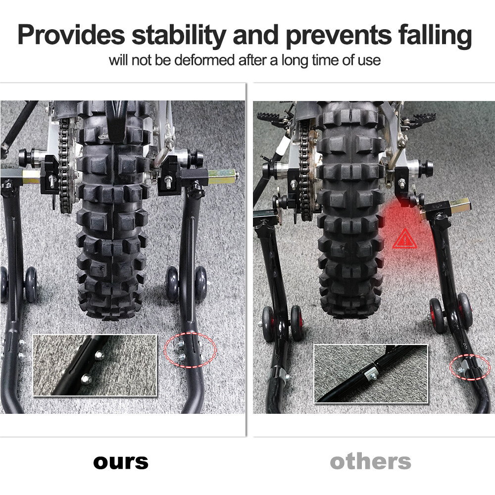 Adjustable Forklift Stand Rear Wheel Lift Swingarm Spool Paddock Stand Black
