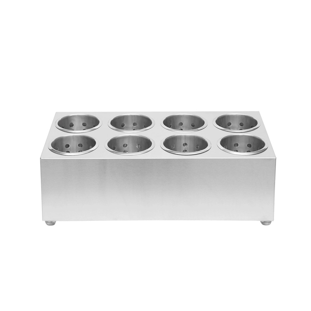 8 Hole Stainless Steel Flatware Holder Commercial Silverware Storage Organizer