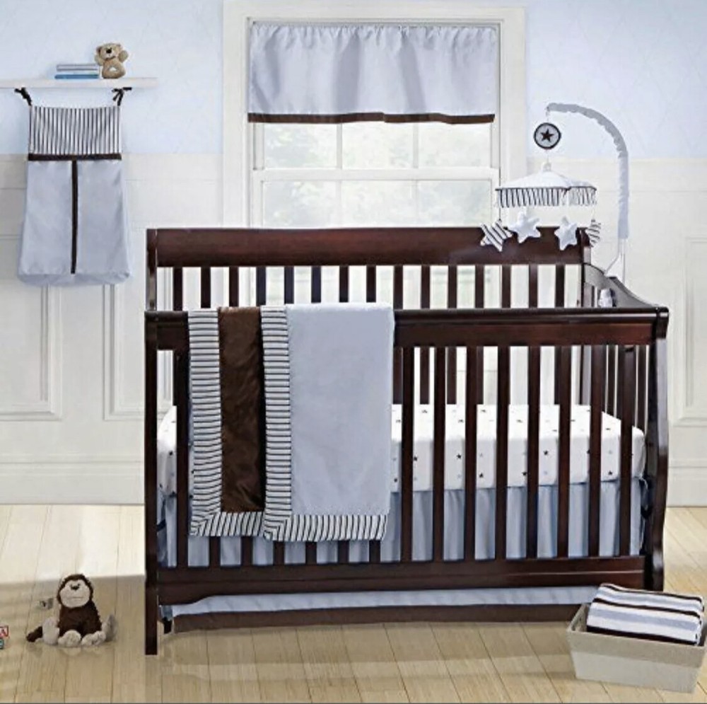 Bananafish Brandon Blue Collection 3pc Crib Bedding Set, Stars