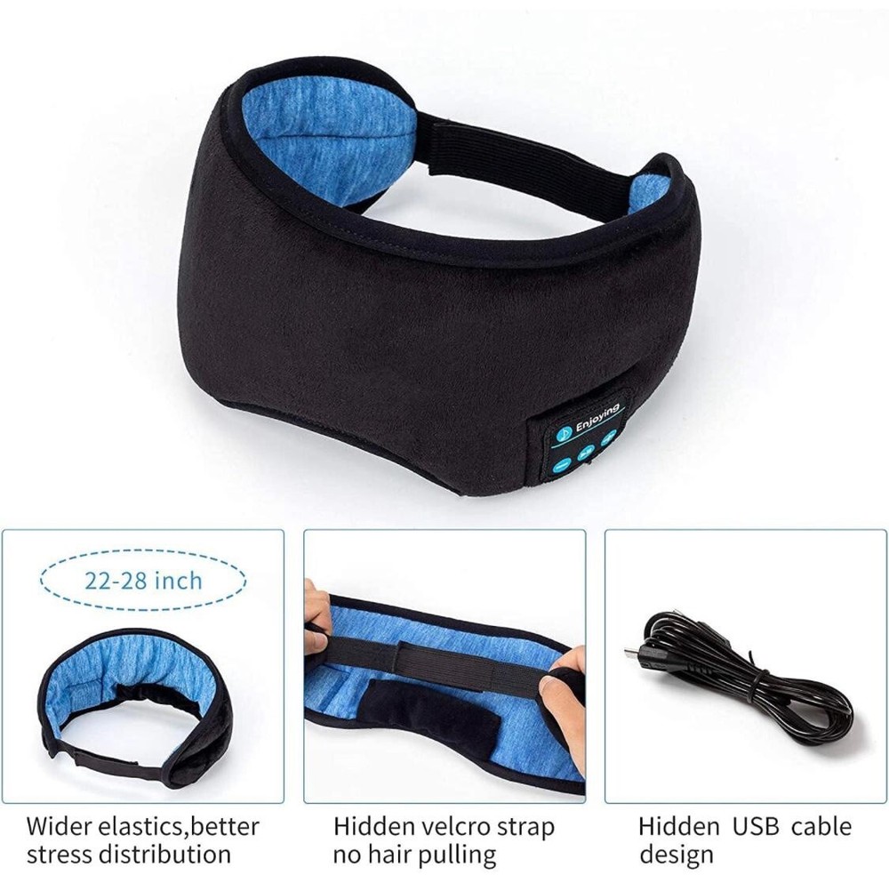 Wireless Bluetooth 5.0 Eye Shade, Night Sleep Bluetooth Eye Mask for Sleeping