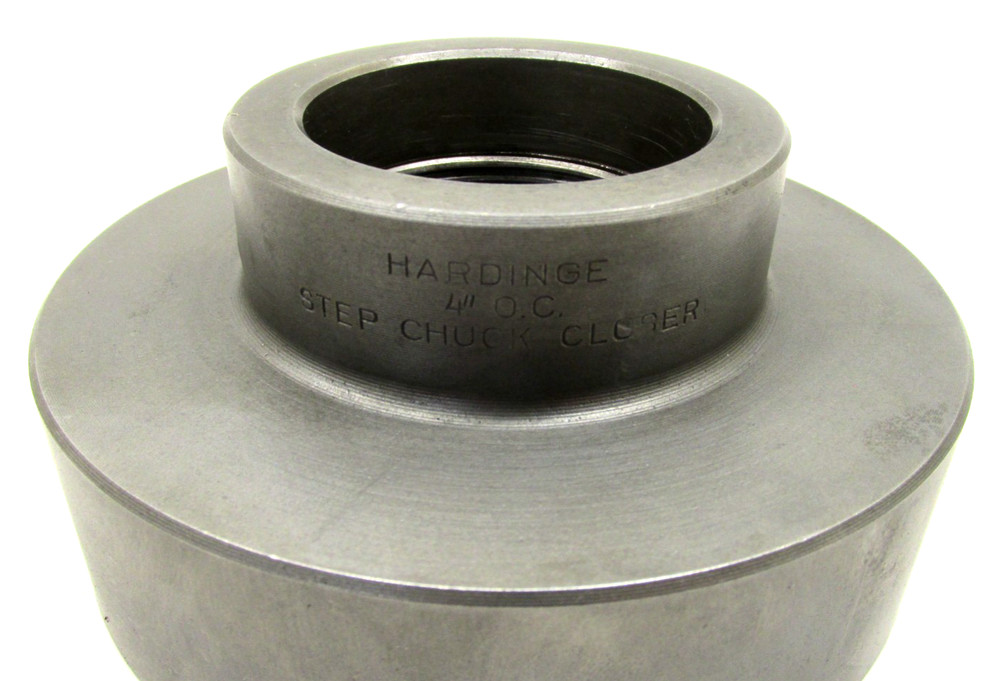 HARDINGE 4'' OC DEEP 5C COLLET STEP CHUCK CLOSER w/ 2-3/16''-10 THREADED MOUNT