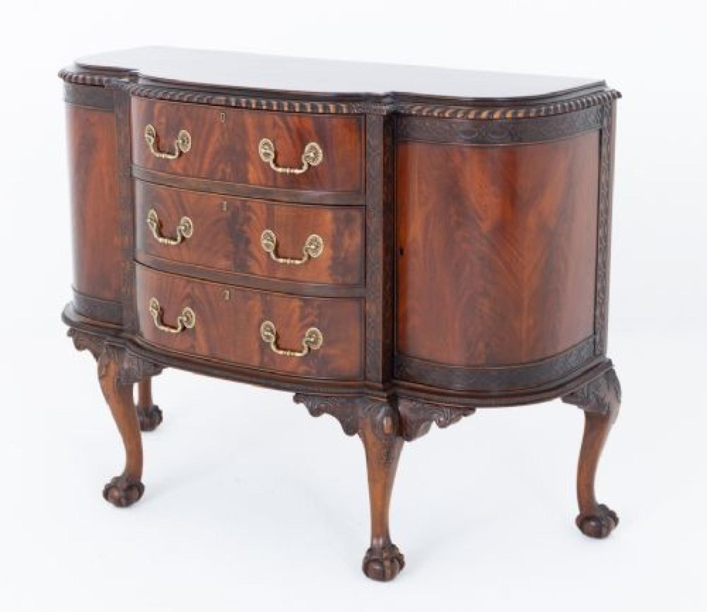 Chippendale Side Cabinet Chest Drawers Mahogany