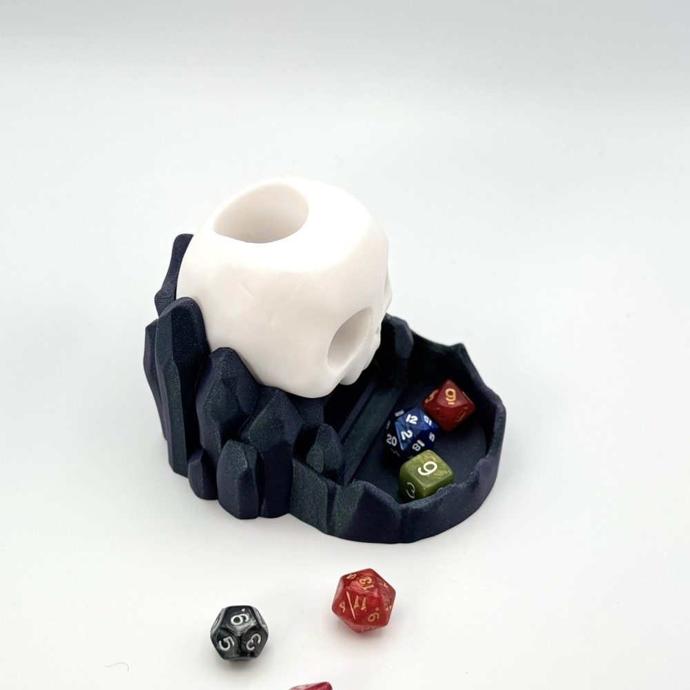 Skull Dice Rolling Tower – Gothic Tabletop Gaming Accessory for RPG & DnD