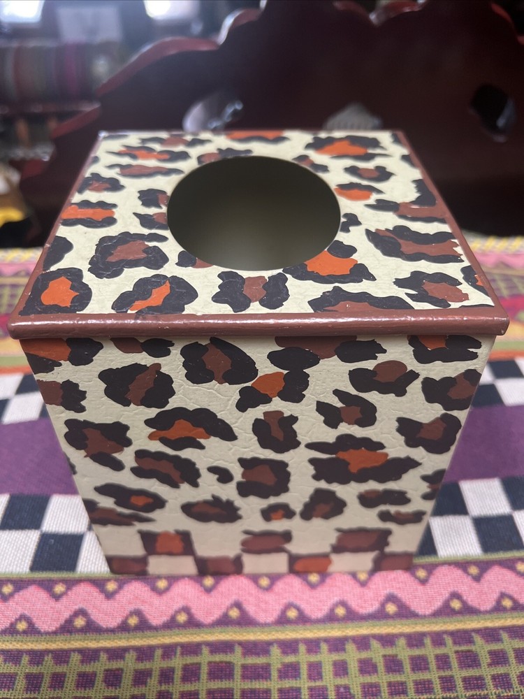 Mackenzie Childs Leopard Design Tissue Cover