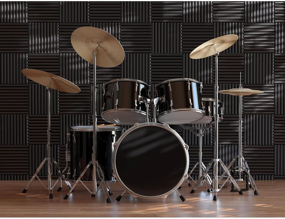 Fire-Resistant Soundproofing Foam Panels - 12 Pack for Ultimate Noise Control