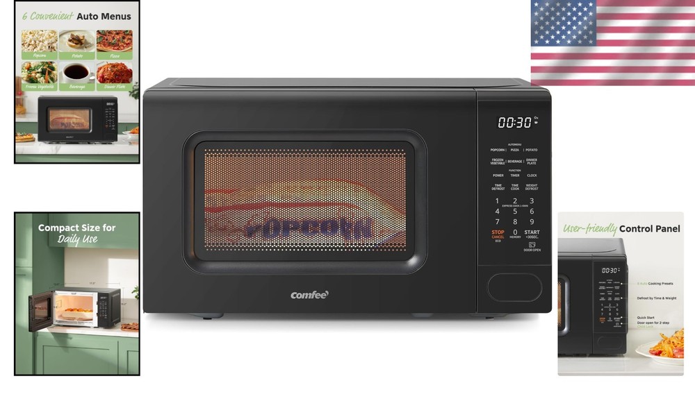 Efficient Countertop Microwave Oven - 0.7 cu.ft with Defrost & Memory Function