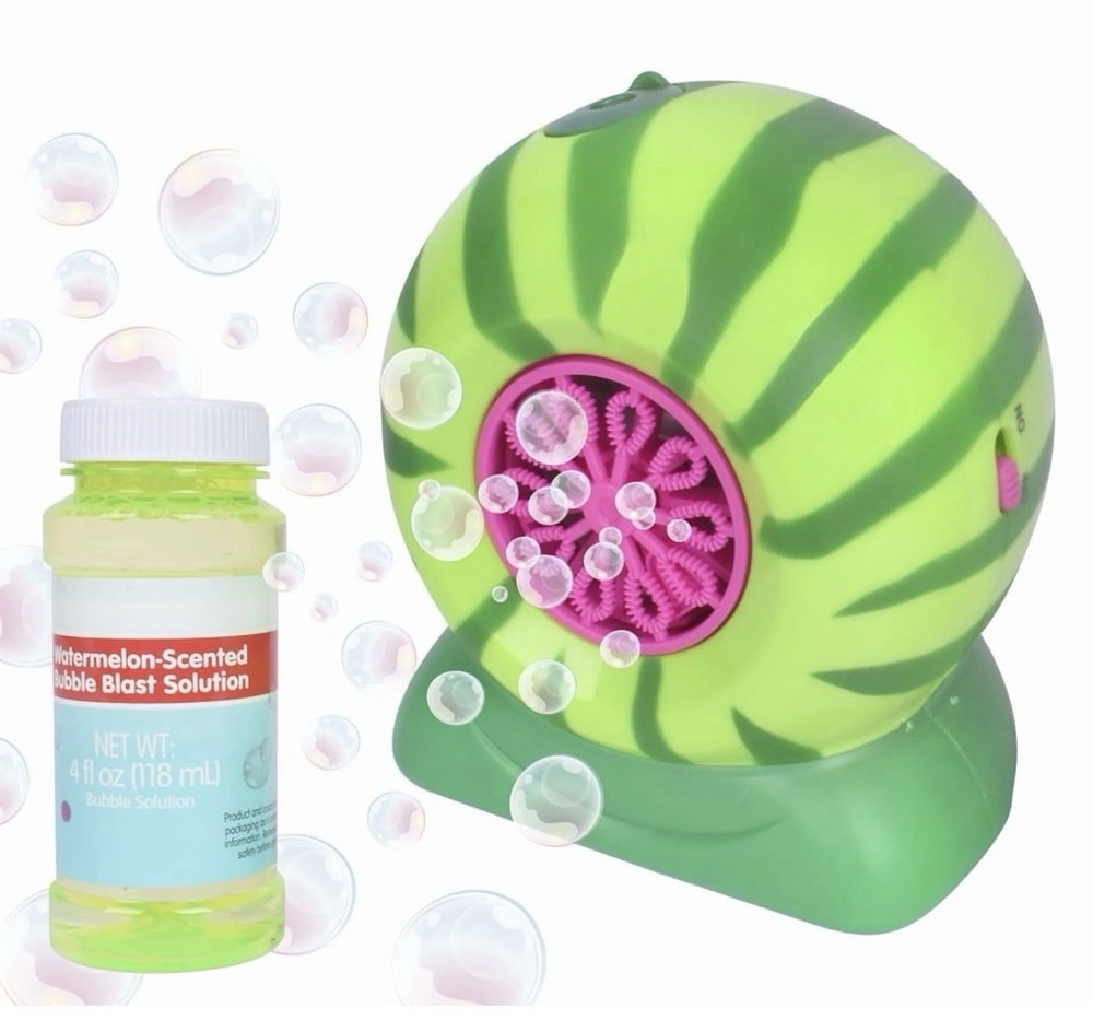 Play Day Watermelon Bubble Blower with 4oz Scented Bubble Solution Age 3+