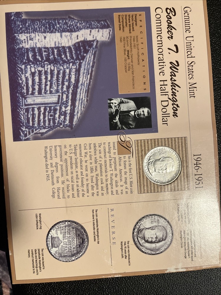 1951 90% Silver Booker T Half Dollar