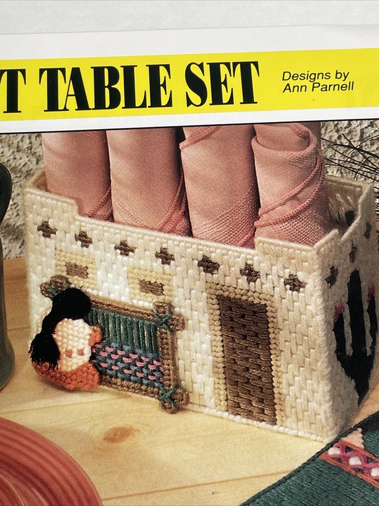 Southwest Table Set Mat Napkin Ring & Holder Annie's Plastic Canvas Pattern