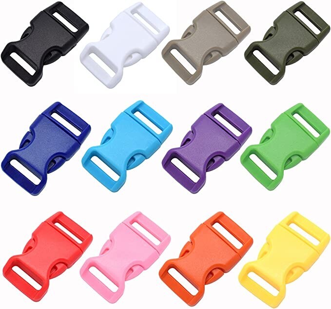 12 Colors 5/8" Curved Plastic Side Release Buckles 60 Pack