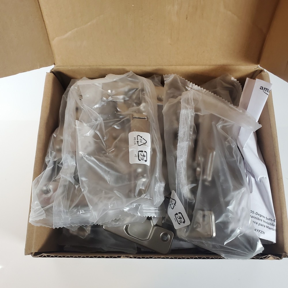 Satin Nickel, 105-Degree Soft-Close Face Frame Hinge, 10 Pack, Open Box