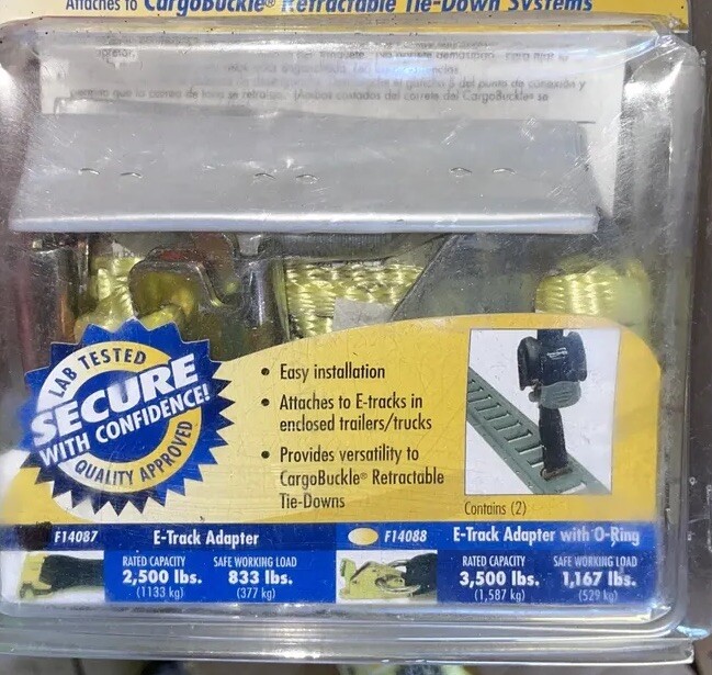 Cargobuckle 6303247 E-track Adapter Strap - 7" Pair