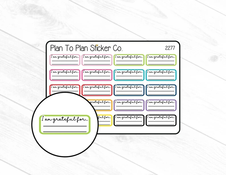 2277~~I Am Grateful For Planner Stickers.