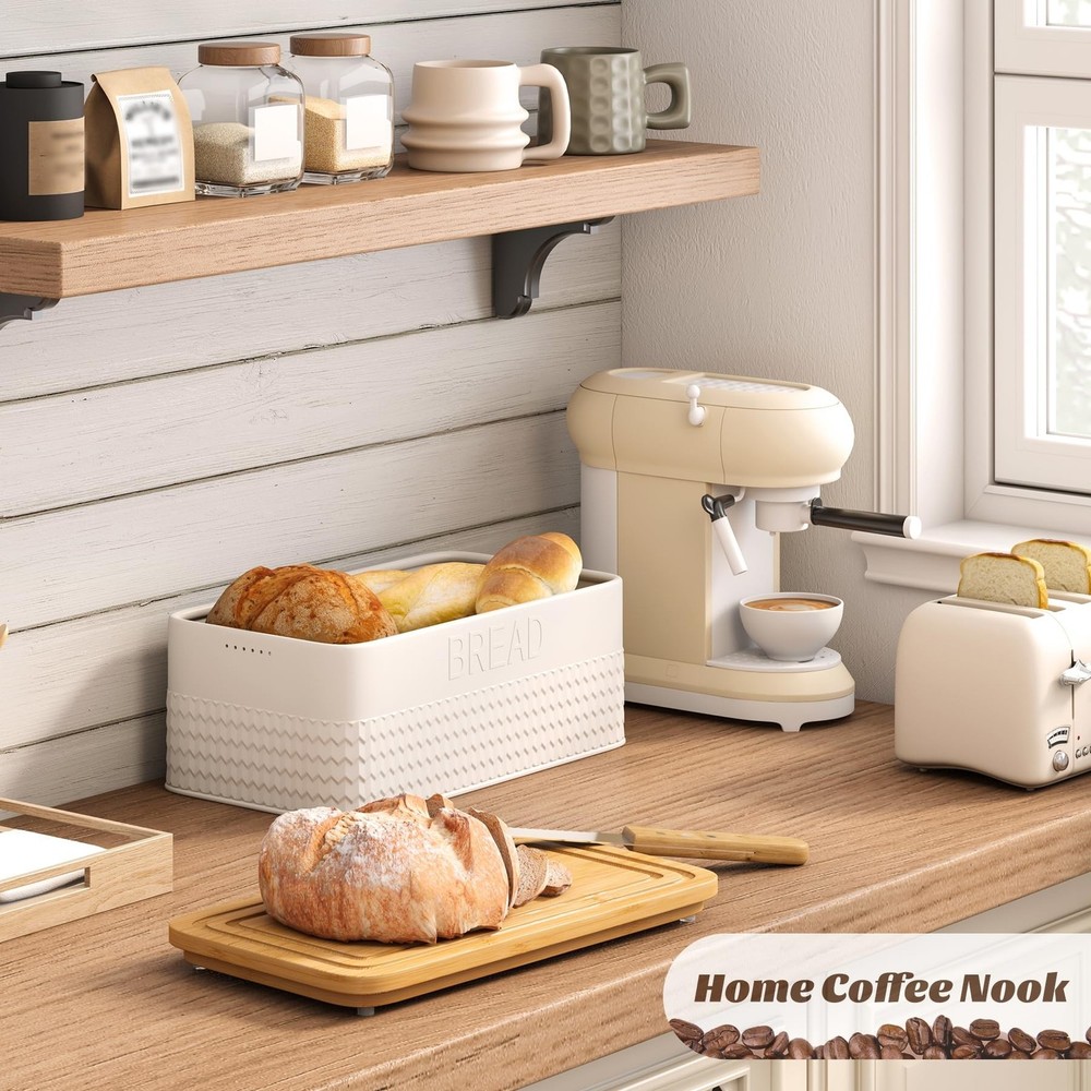 kiplant Bread Box for Kitchen Countertop, Large Bread Storage Container with ...