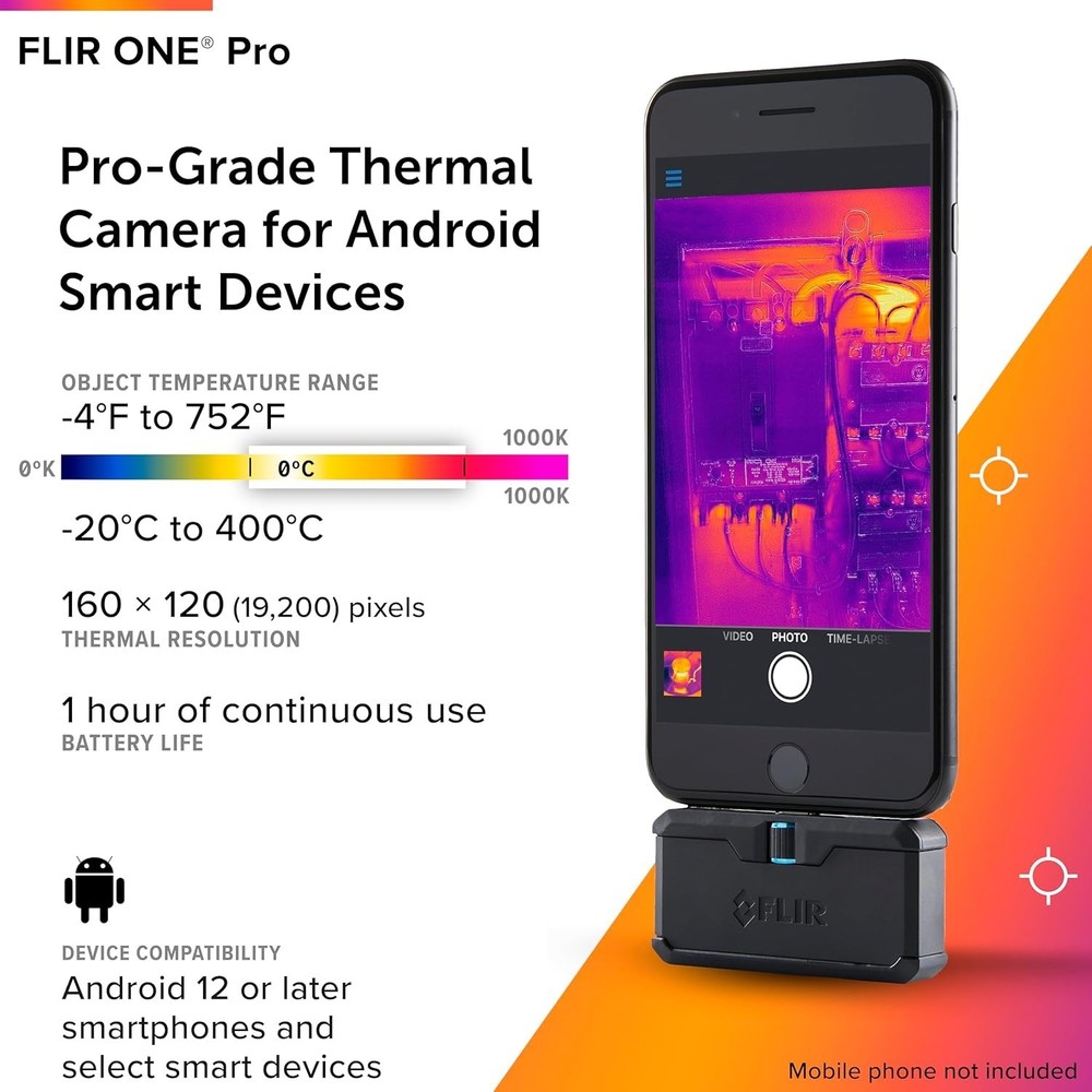 High-Resolution ONE Pro Thermal Camera for Android - USB-C with Vivid IR Tech