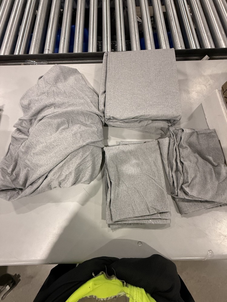 BIBB HOME BAMBOO 2000 THREAD COUNT 4-PIECE CHAMBRAY TWIN XL - SILVER LIGHT GRAY