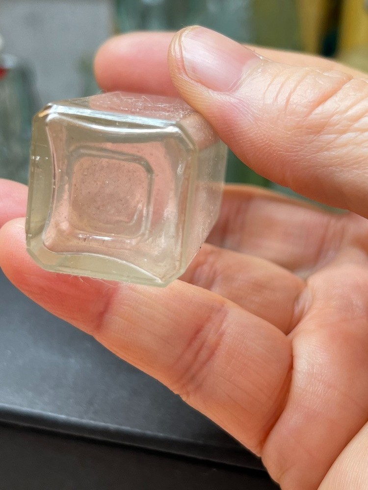 Vintage Small Clear Glass Bottle 3"H