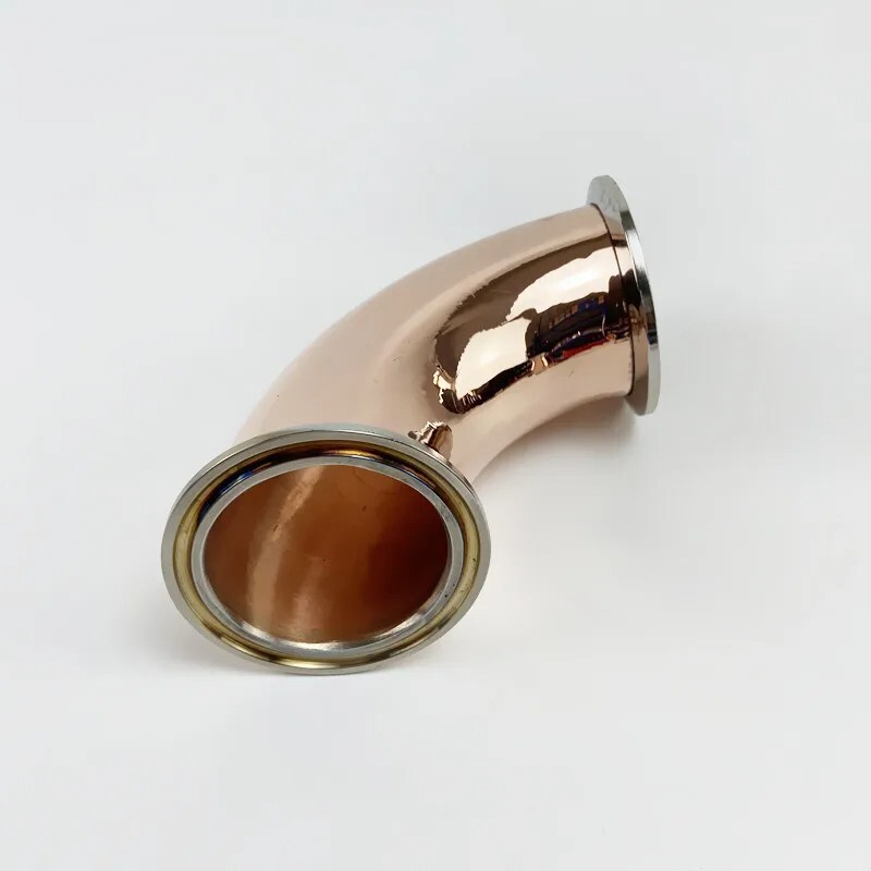 1.5" 38mm OD50.5mm Copper Tri Clamp 90 Degree Elbow For Homebrew Distillation